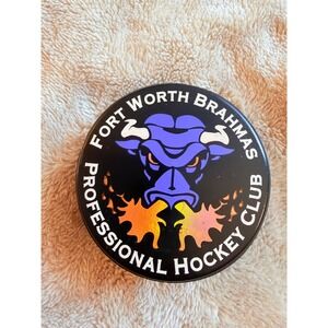 Fort Worth Brahmas Professional Hockey Club Official Lindsay Hockey Puck Black